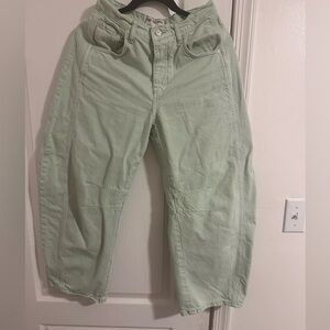 We The Free Mint Green Barrel Jeans